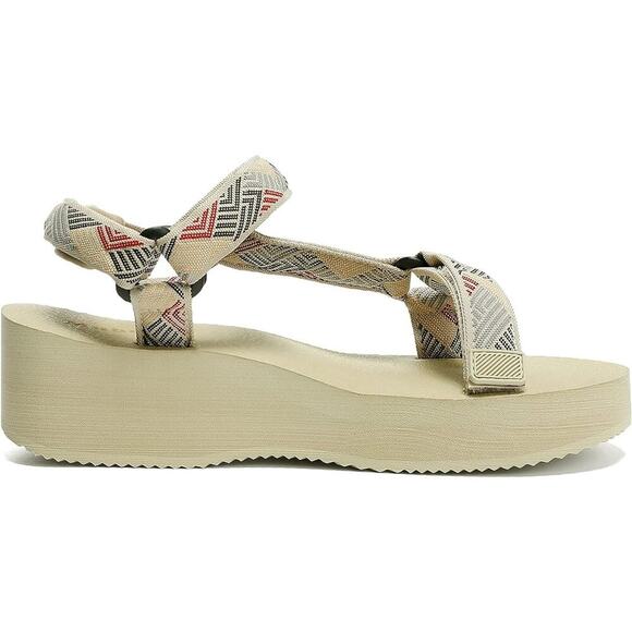 Women's Platform Sandals Casual Wedge Adjustable Velcro Arch Support Heeled - Picture 2 of 7